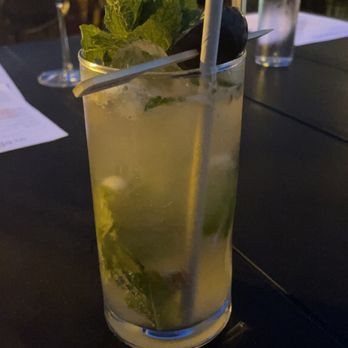 In Bloom - Club soda mocktail with muddled mint, lemon, lime and fig. - New American Near Me - Paso Robles, California