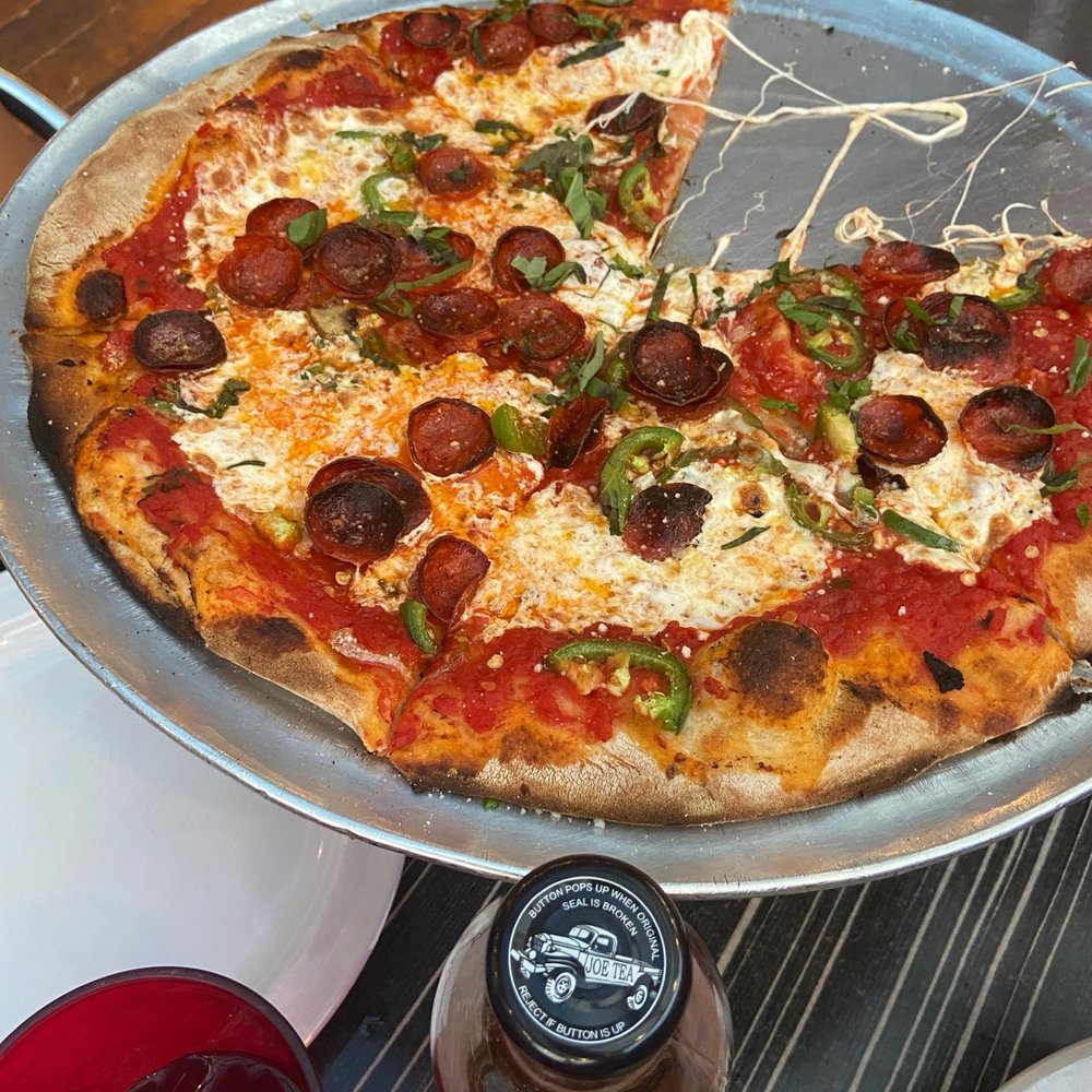 Napoli's Pizza - Margarita Pizza with jalapeños - Pizza Near Me - Hoboken, New Jersey Napoli's Pizza - Margarita Pizza with jalapeños - Pizza Near Me - Hoboken, New Jersey