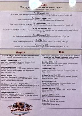 Menu photo 3 Heart Rock Diner Crestline, CA