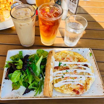 First Watch - Smoked Salmon & Roasted Vegetable Frittata, Iced Coffee, Arnold Palmer, and water for my dog ... Outdoor seating is dog friendly =) - Breakfast & Brunch Near Me - Tampa, Florida First Watch - Smoked Salmon & Roasted Vegetable Frittata, Iced Coffee, Arnold Palmer, and water for my dog ... Outdoor seating is dog friendly =) - Breakfast & Brunch Near Me - Tampa, Florida