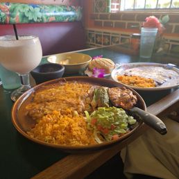 Piña Colada Mole Cheese Enchilada Chile relleno, Shredded Beef Enchilada Pollo Asado Rice, Refried Beans Concha sweetbread Piña Colada Mole Cheese Enchilada Chile relleno, Shredded Beef Enchilada Pollo Asado Rice, Refried Beans Concha sweetbread