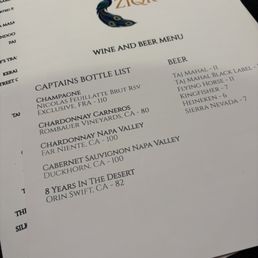Wine list Wine list