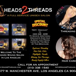 Heads 2 Threads - Get up to 25 o/o OFF. 
Text "Discount" to (424) 248-4208