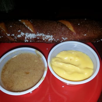 Basement Burger Bar - One of the pretzel sticks from our app. There were three with cinnamon butter (crack) and nacho cheese sauce for options. - Salad Near Me - Canton, Michigan Basement Burger Bar - One of the pretzel sticks from our app. There were three with cinnamon butter (crack) and nacho cheese sauce for options. - Salad Near Me - Canton, Michigan