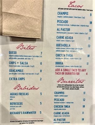 Menu photo 5 Taco Pegaso Austin, TX
