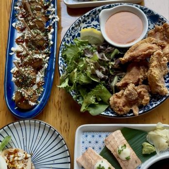 RAKKAN Ramen - Redondo Beach - 2pcs Salmon* Crispy Vegan Gyoza Takoyaki -Octopus Balls- 5pcs Chicken Karaage - Ramen Near Me - Redondo Beach, California RAKKAN Ramen - Redondo Beach - 2pcs Salmon* Crispy Vegan Gyoza Takoyaki -Octopus Balls- 5pcs Chicken Karaage - Ramen Near Me - Redondo Beach, California