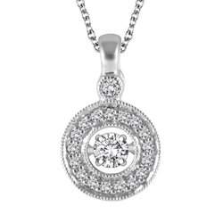 Daniel Jewelers - 14K White Gold Dancing Diamond Pendant