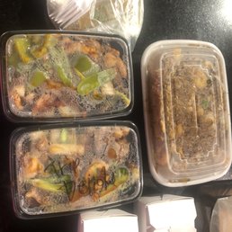 a variety of food in plastic containers