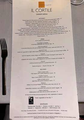 Menu photo 1 Il Cortile Ristorante Paso Robles, CA Menu photo 1 Il Cortile Ristorante Paso Robles, CA
