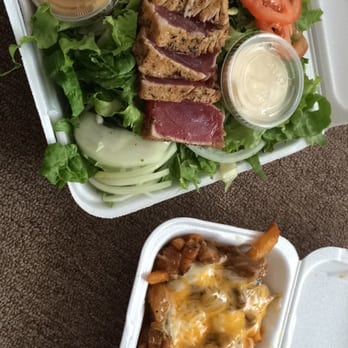 Fresh Catch - Seared ahi salad & pastele fries - Hawaiian Near Me - Kaneohe, Hawaii