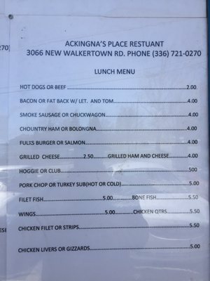Menu photo 4 Ackingna's Place Winston Salem, NC Menu photo 4 Ackingna's Place Winston Salem, NC