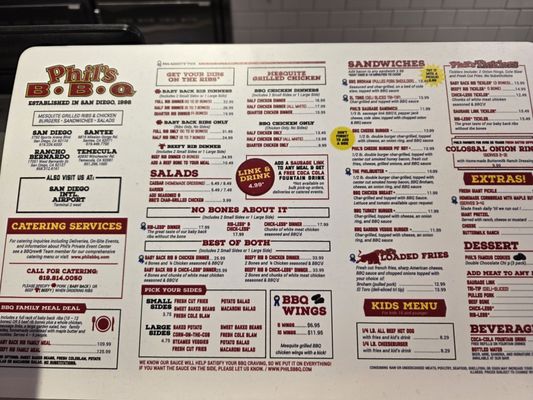 Menu photo 1 Phil's BBQ Santee, CA