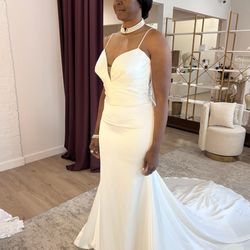 Loved Twice Bridal - Front of this beautiful satin dress