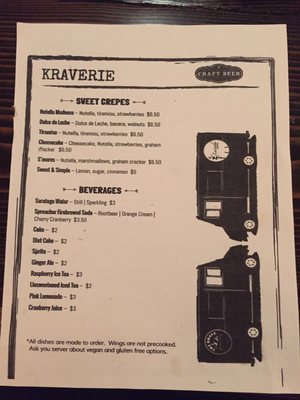 Menu photo 4 Kraverie Saratoga Springs, NY