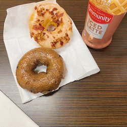 Maple bacon donut and Blueberry Cake Donut