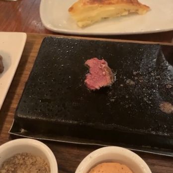 Steak & Co - Filet Mignon, black garlic steak & co secret salt, Red Wine and shallot butter, potato gratin. - British Near Me - London, XGL