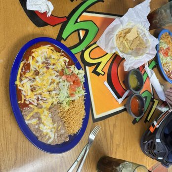 Chachi's Mexican Restaurant - Ground Beef Enchilada Plate - Mexican Near Me - Dona Ana, New Mexico