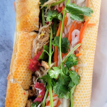 Thien Dang Vegetarian - Vegan Special Combination Banh Mi (Dat Biet) w/ bbq chicken, tuna & shredded meat. Mix & match 3 different types of meat or go w/ default. - Vegan Near Me - Garden Grove, California Thien Dang Vegetarian - Vegan Special Combination Banh Mi (Dat Biet) w/ bbq chicken, tuna & shredded meat. Mix & match 3 different types of meat or go w/ default. - Vegan Near Me - Garden Grove, California
