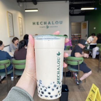 Hechalou Tea & Jelly - house blend pearl milk tea - Bubble Tea Near Me - Tempe, Arizona Hechalou Tea & Jelly - house blend pearl milk tea - Bubble Tea Near Me - Tempe, Arizona