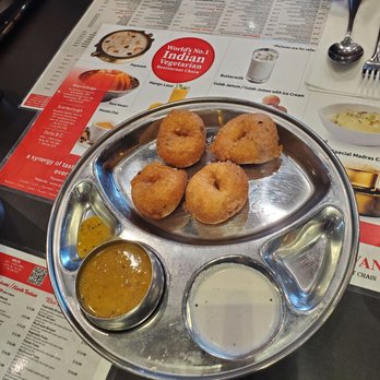 Saravanaa Bhavan - Medhu Vada ($7.99) - Indian Near Me - Scarborough, Ontario Saravanaa Bhavan - Medhu Vada ($7.99) - Indian Near Me - Scarborough, Ontario
