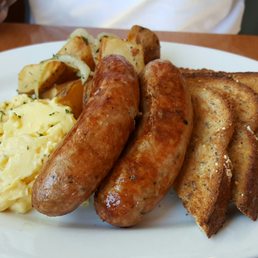 scrambled eggs with sausage - great portions!