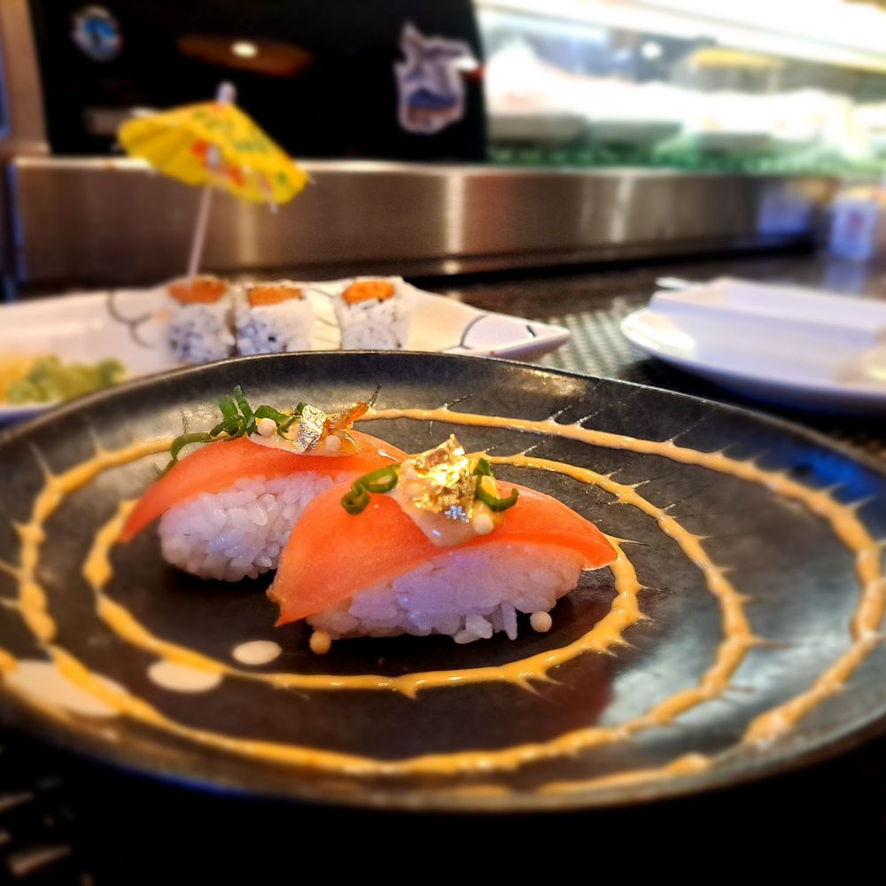 Ginza Sushi - a close up of a plate of sushi - Japanese Near Me - Cypress, Texas