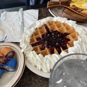 Brigs at the Park Restaurant - Belgium waffle with blueberry - Breakfast & Brunch Near Me - Durham, North Carolina