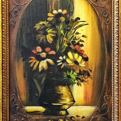 This gold frame paired well with the painted frame.