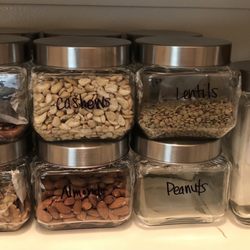Dollar Zone Katy - (4/23) Yes, from Dollar Zone!  Seriously stocked cube, glass jars.  Each are all the same price - tall or short.  *Short holds 1lb nuts.