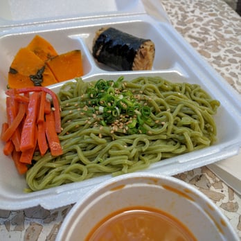 OEC Café - Vegan cold spinach noodles with sesame dipping sauce - so good! - Cafes Near Me - Honolulu, Hawaii OEC Café - Vegan cold spinach noodles with sesame dipping sauce - so good! - Cafes Near Me - Honolulu, Hawaii