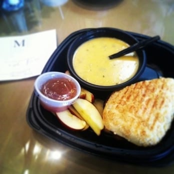 Main Street Cafe - Pick 2, choose half a sandwich and a cup of soup. White Cheddar Poblano and Pot Roast Sandwich is shown. - Cafes Near Me - Kokomo, Indiana Main Street Cafe - Pick 2, choose half a sandwich and a cup of soup. White Cheddar Poblano and Pot Roast Sandwich is shown. - Cafes Near Me - Kokomo, Indiana