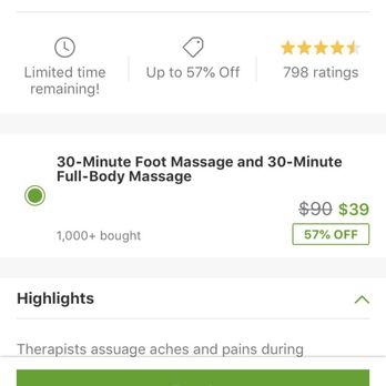 Palace Spa - Groupon screenshot - Massage Near Me - Concord, California