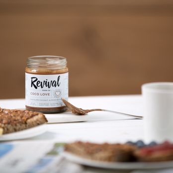 Revival Food Co - a jar of peanut butter next to a plate of fruit - Specialty Food Near Me - Indianapolis, Indiana Revival Food Co - a jar of peanut butter next to a plate of fruit - Specialty Food Near Me - Indianapolis, Indiana