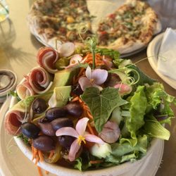 Hāna Farms Roadside Stand, Pizza Oven and Bakery - Antipasto Salad and Ulu Pizza
