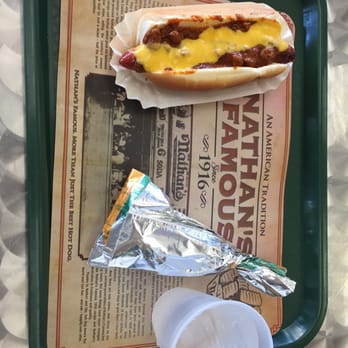Nathan's Famous - Chili cheese dog - Hot Dogs Near Me - Brooklyn, New York