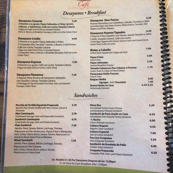 Islas Canarias Cafe - Breakfast menu - Spanish Near Me - Miami, Florida Islas Canarias Cafe - Breakfast menu - Spanish Near Me - Miami, Florida