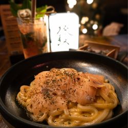 ON/OFF - Salmon Fried Udon with Uni Sauce