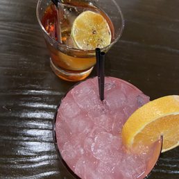 Leche Flan Old Fashioned (top) and Jamaica Del Vecino (bottom)