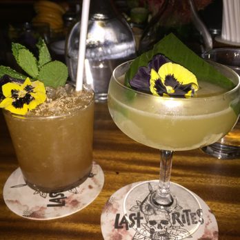 Last Rites - Rabid Chinchilla ($12) on left, Perfect Daquiri ($12) on right. Excellent drinks. - Cocktail Bars Near Me - San Francisco, California Last Rites - Rabid Chinchilla ($12) on left, Perfect Daquiri ($12) on right. Excellent drinks. - Cocktail Bars Near Me - San Francisco, California