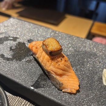 Kimyo Omakase - Salmon with foie gras - Sushi Bars Near Me - Brooklyn, New York Kimyo Omakase - Salmon with foie gras - Sushi Bars Near Me - Brooklyn, New York