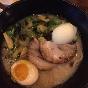 JINYA Ramen Bar - Katy - Picture with both the "Onsen Tamago" on top, actually poached egg, and "Half Season Egg" on bottom, actually a Onsen Tamago. - Ramen Near Me - Katy, Texas JINYA Ramen Bar - Katy - Picture with both the "Onsen Tamago" on top, actually poached egg, and "Half Season Egg" on bottom, actually a Onsen Tamago. - Ramen Near Me - Katy, Texas