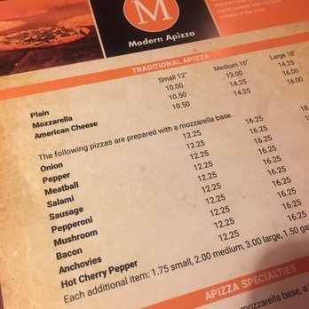 Modern Apizza - Menu - Pizza Near Me - New Haven, Connecticut