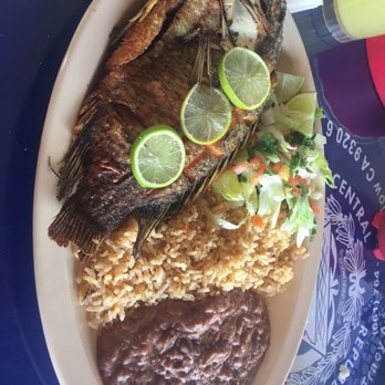 Tita's Pupuseria Lonchera - Mojarra frita, rice, and beans - Mexican Near Me - Buttonwillow, California