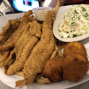 Soul Fish Cafe - Catfish platter with fries, hush puppies, and cole slaw - Southern Near Me - Memphis, Tennessee Soul Fish Cafe - Catfish platter with fries, hush puppies, and cole slaw - Southern Near Me - Memphis, Tennessee