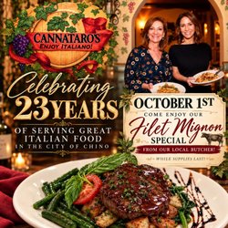 Cannataro's - Celebrating 23 years of great Italian cooking thank you to all of our wonderful customers for our success