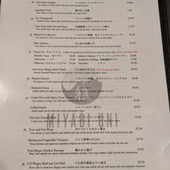 Miyabi Uni - Menu - Japanese Near Me - Torrance, California Miyabi Uni - Menu - Japanese Near Me - Torrance, California