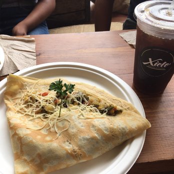 Xielo Artisan Desserts - Their 'Mexicana' crêpe with squash tomato onion and poblano peppers... delicious! - Creperies Near Me - Oxnard, California Xielo Artisan Desserts - Their 'Mexicana' crêpe with squash tomato onion and poblano peppers... delicious! - Creperies Near Me - Oxnard, California