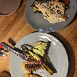 Seared Beef Grilled Branzino