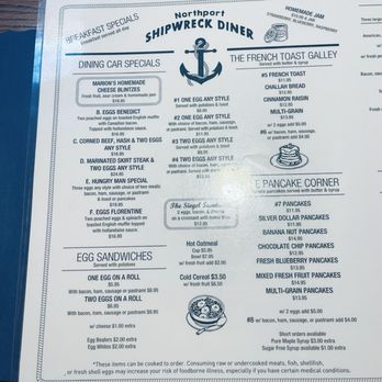 The Shipwreck Diner - Menu - Diners Near Me - Northport, New York