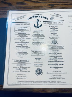 Menu photo 1 The Shipwreck Diner Northport, NY
